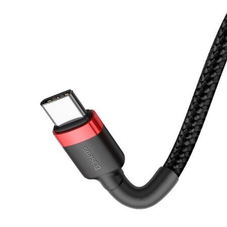 Кабель USB-C BASEUS Cafule, Type-C - Type-C, 3A, 2 м, красныйчерный - 5