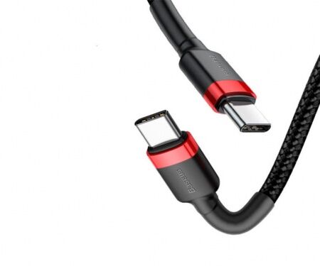 Кабель USB-C BASEUS Cafule, Type-C - Type-C, 3A, 2 м, красныйчерный - 4