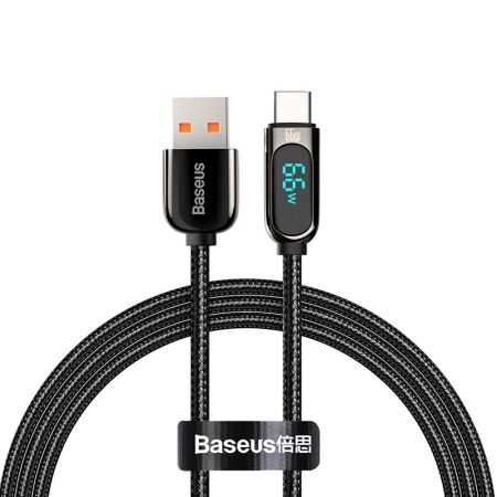 Кабель USB BASEUS Display Fast Charging, USB - Type-C, 66W, 1 м, черный - 5