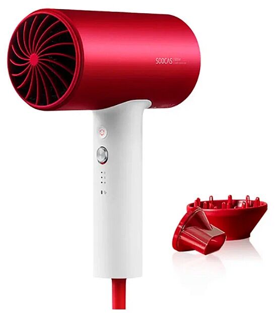 Фен для волос Soocas H5 Anion Hair Dryer (Red) RU с диффузором - 3