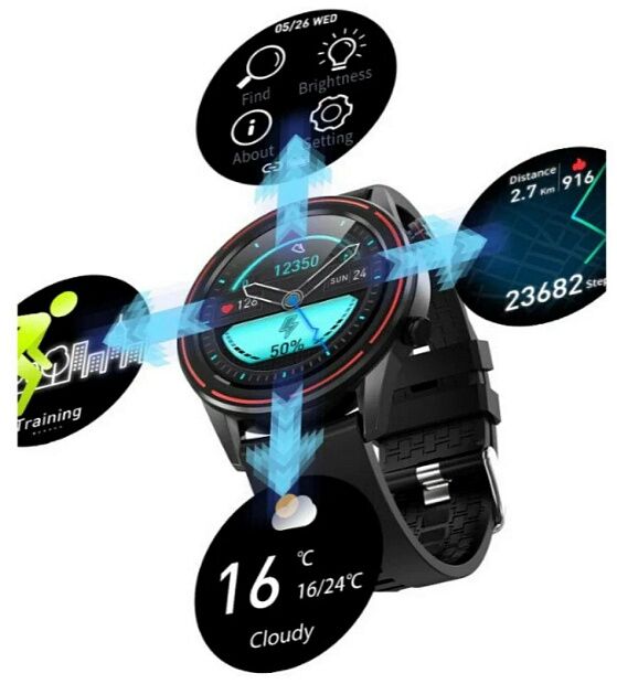 Смарт часы KUMI GT3 (Black) EU - 7