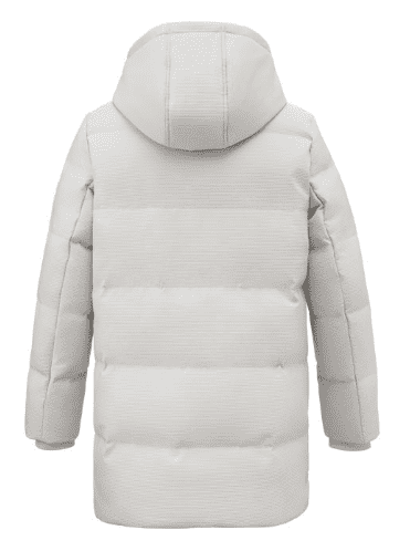 Мужская куртка 90 Points Men's Suede Texture Hooded Down Jacket (White/Белый) - 2