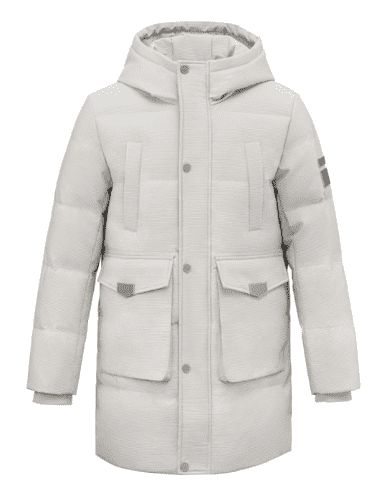 Мужская куртка 90 Points Men's Suede Texture Hooded Down Jacket (White/Белый) - 1