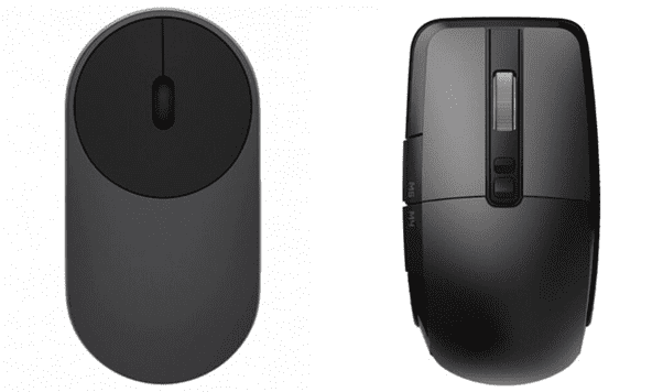 Сравнение дизайна беспроводных мышей Mi Gaming Wireless Mouse и Portable Mouse Bluetooth