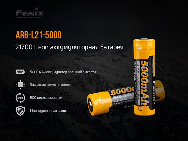 Аккумулятор 21700 Fenix ARB-L21-5000 - 5